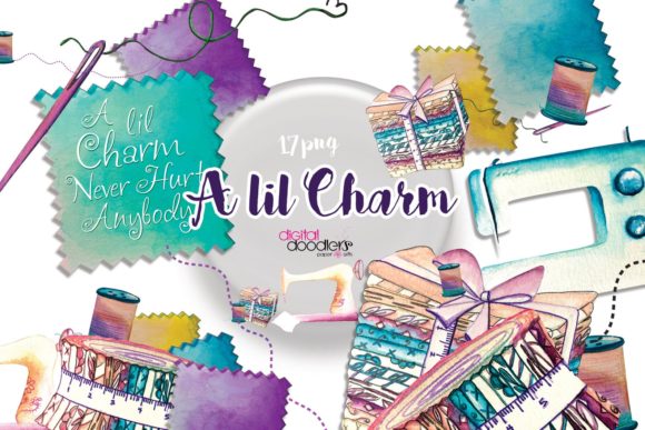 A Lil Charm: Original Digital Painted Graphics for Every Project