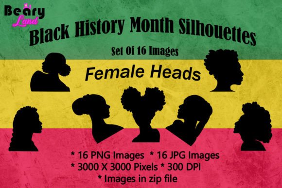Black History Month Head Silhouette PNG: Creative Design Assets