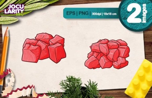 Bring Your Designs to Life with a Fresh Square Meat Cartoon Illustration