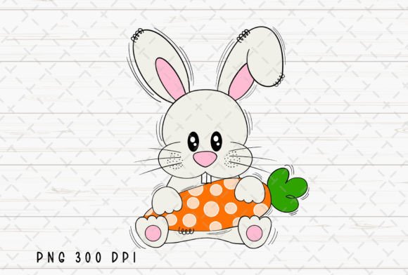 Bunny Rabbit with Carrot Easter Day PNG for Creative Projects