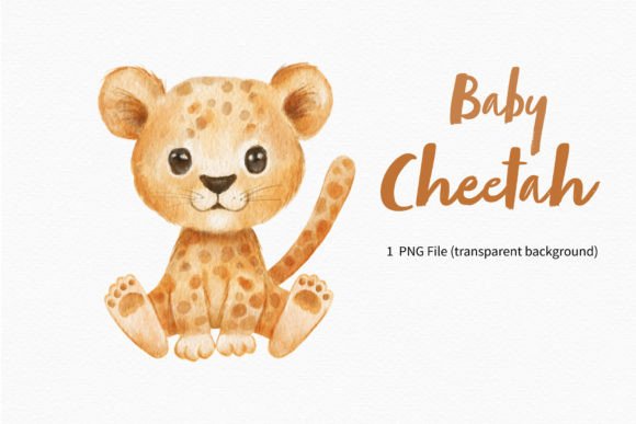 Cute Cheetah Watercolor Clipart Baby Png: A Designer's Asset