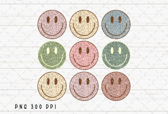 Happy Face Smiley Face Leopard Retro PNG: Bold Vintage Charm