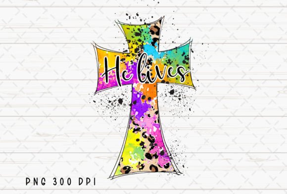He Lives Easter Leopard Colorful PNG: A Bold Design Asset