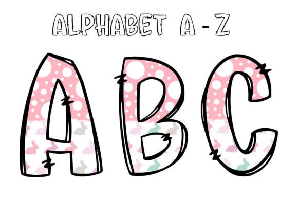 Springtime Branding with Easter Pink Bunny Alphabet Sublimation