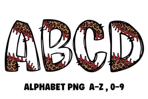 Unleash Your Brand's Spirit with Leopard Baseball Alphabet Doodle Font