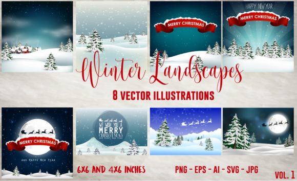 Winter Landscape Vector Bundle: A Designer's Toolkit for Seasonal Projects